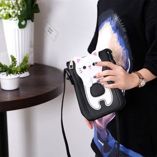 Túi đeo chéo đựng điện thoại hình mèo có nhiều màu