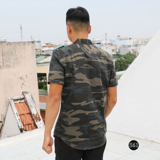 Áo Sơ Mi Nam Denim 2 Màu Lính Cao Cấp Vải Kaki