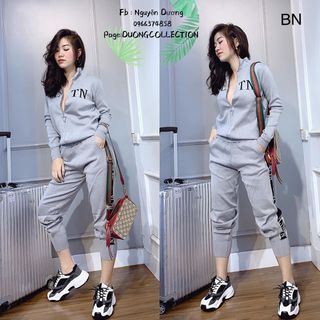 set bộ đồ nữ đẹp chất cá tính dễ thương giá rẻ thể thao kéo khóa VLTN BN 97899