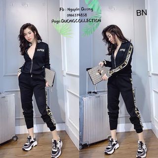 set bộ đồ nữ đẹp chất cá tính dễ thương giá rẻ thể thao kéo khóa Fen BN 48510