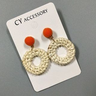 khuyên tai mây tre cói sắc màu chào thu khuyên tai Hàn Quốc
