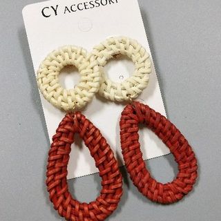 khuyên tai mây tre cói sắc màu chào thu khuyên tai Hàn Quốc