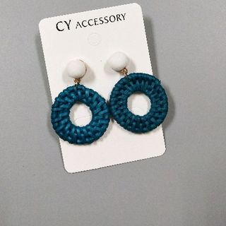 khuyên tai mây tre cói sắc màu chào thu khuyên tai Hàn Quốc