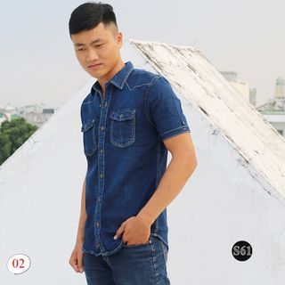 Áo Sơ Mi Nam Denim 2 Màu JEAN Cao Cấp giá sỉ