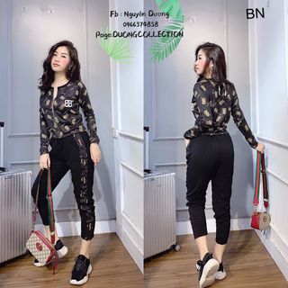 set bộ đồ nữ đẹp chất cá tính dễ thương giá rẻ len QC họa tiết BB BN 701908