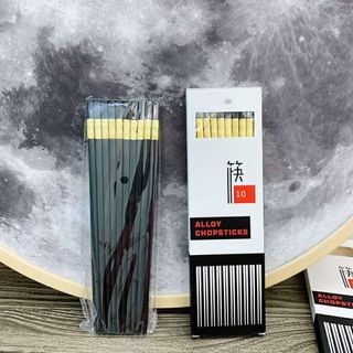 Set 10 đôi đũa viền hợp kim kiểu Nhật