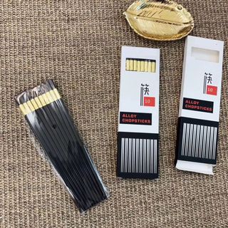 Set 10 đôi đũa viền hợp kim kiểu Nhật