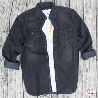 Áo Sơ Mi Nam Denim Dài Tay 2 Màu JEAN Cao Cấp giá sỉ