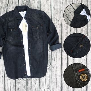 Áo Sơ Mi Nam Denim Dài Tay 2 Màu JEAN Cao Cấp