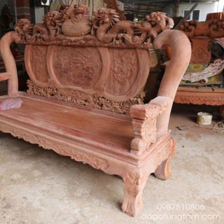 Bộ Nghê Đỉnh Gỗ Hương Đá