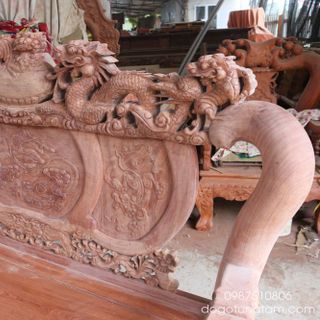 Bộ Nghê Đỉnh Gỗ Hương Đá