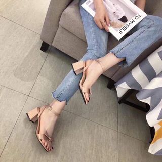 Giày sandal cao got lụa