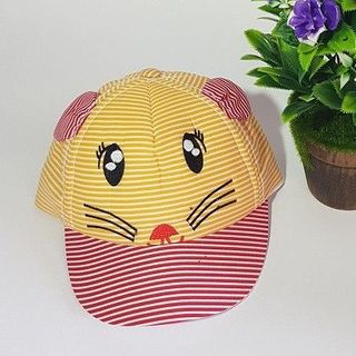 HOT Mũ em bé kẻ sọc lưỡi trai mặt mèo cực đẹp