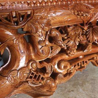 Sập Gụ Ngũ Phúc Tùng Lộc