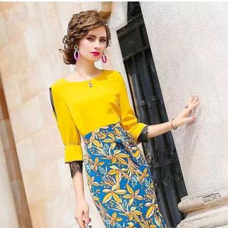 ĐẦM PHỐI TAY REN CHAN VÁY HOA