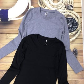 Áo cotton co giản 4 chiều bozip Tay dài chít ly đô chữ thập
