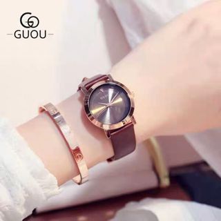 Đồng hồ nữ GUOU 8171 dây da giá sỉ