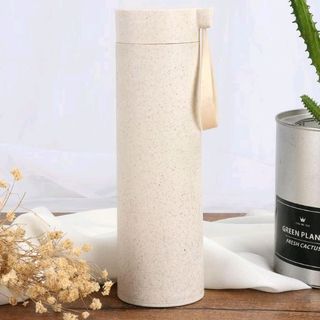 bình đựng nước thủy tinh vỏ xơ lúa mỳ cách nhiệt