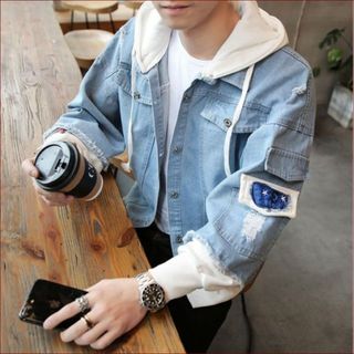 Áo khoác jea unisex đính mũ nỉ CHI01