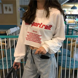 Áo croptop nữ tay dài Soft-portriat - 3 màu đen trắng vàng