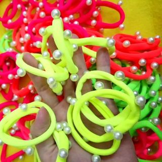 cột tóc hạt châu nhiều màu