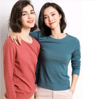 Áo len dệt kim dài tay nhiều màu AN67