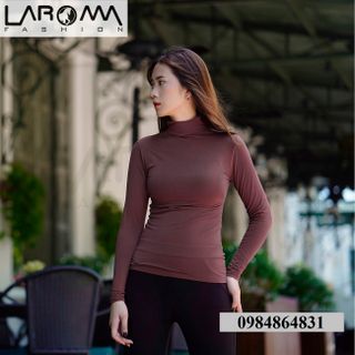 Áo giữ nhiệt nữ Laroma cổ cao Giữ ấm - Siêu đàn hồi - Khử mùi - co dãn