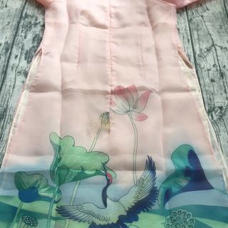 Áo dài organza in hoa 3D kết kim sa lấp lánh