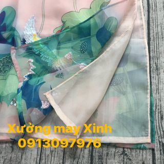 Áo dài organza in hoa 3D kết kim sa lấp lánh
