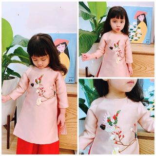 sỉ buôn áo dài cách tân cho mẹ cao cấp thêu ruy băng áo và quần