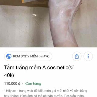 Combo Tắm trắng mềm chữ A và Kem body Commestic