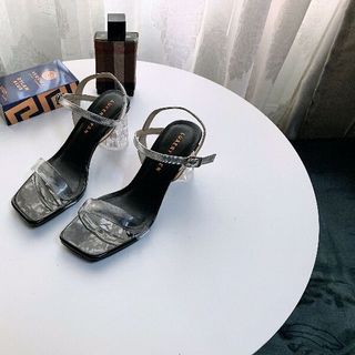 Giày sandal gót trong quai trong cực xinh