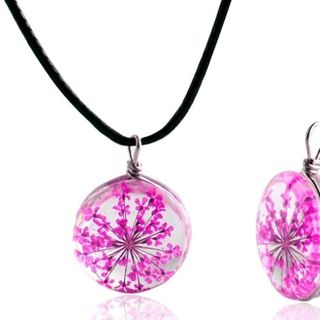 dây chuyền mặt ép hoa khô