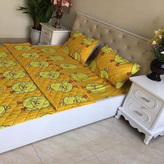 Trọn bộ 4 món ga gối cotton poly mềm mịn 1602M - 1 ga-2 vỏ gối-1 vỏ gối ôm