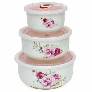 BỘ 3 TÔ SỨ CÓ NẮP ĐẬY HÚT CHÂN KHÔNG CAO CẤP - CHẤT LIỆU SỨ