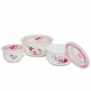 BỘ 3 TÔ SỨ CÓ NẮP ĐẬY HÚT CHÂN KHÔNG CAO CẤP - CHẤT LIỆU SỨ