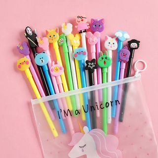 Set 20 bút bi nước nhiều màu nhiều mẫu kèm túi đựng