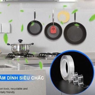 BĂNG DÍNH 2 MẶT ĐA NĂNG TRONG SUỐT LOẠI NGẮN 3 MÉT giá sỉ