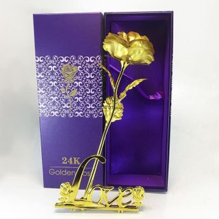 HOA HỒNG MẠ VÀNG 24K CÓ ĐẾ CHỮ LOVE giá sỉ