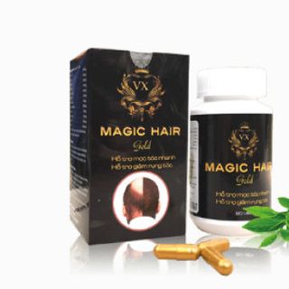Viên Uống Magic hair gold giúp mọc tóc nhanh chống hói đầu tóc bạc sớm Lọ 60 Viên