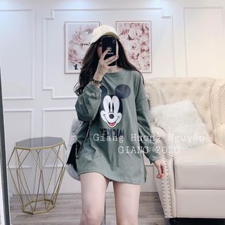 áo phông thun nữ đẹp kiểu hàn quốc dễ thương giá sỉ dài tay mickey BN 93735
