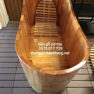 bồn tắm gỗ bầu dục gỗ pơ mu