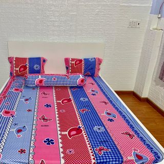 Drap thun hàn quốc họa tiết chim oanh