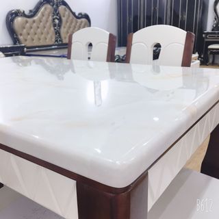 Bàn Ăn Mặt Đá Chữ Nhật 6 Ghế 1M2 - Mẫu 02