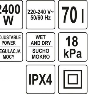 Máy hút bụi 2400W 70L Yato YT-85710