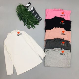 Áo cotton gân bg thêu chữ “love”