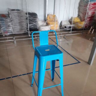 Hàng có sẵn - Ghế quầy bar tolix chân cao có lưng dựa - Mã A-07