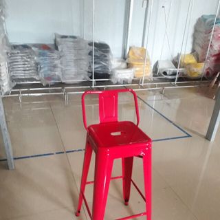 Hàng có sẵn - Ghế quầy bar tolix chân cao có lưng dựa - Mã A-07