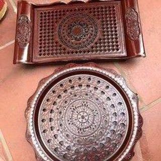 Khay trà nhựa giả gỗ