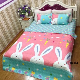 Bộ chăn ga gối cotton poly trần bông giá sỉ